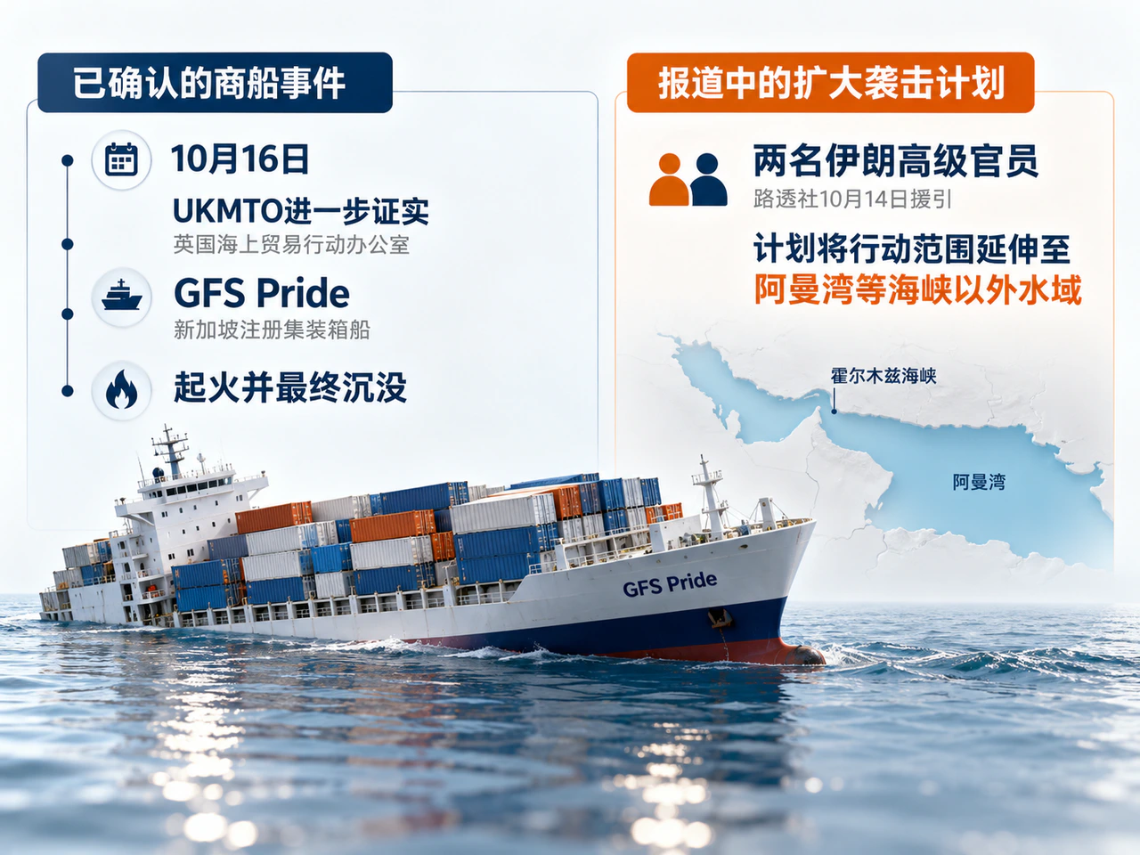 商船沉没与海峡外袭船计划扩大航运风险
