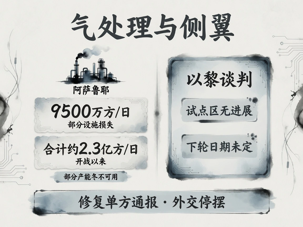 阿萨鲁耶气处理损失约9500万方/日,以黎谈判停摆