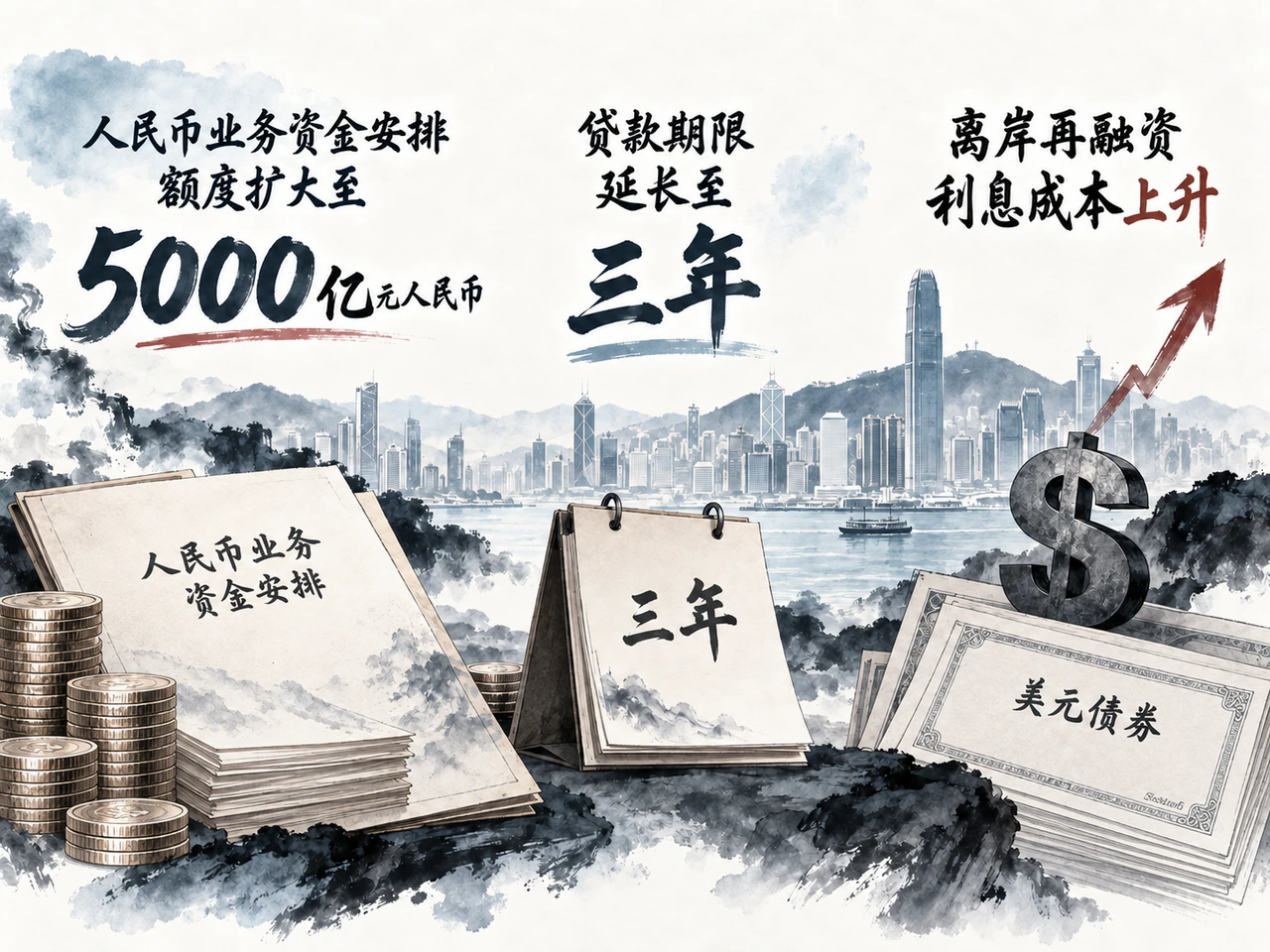 香港人民币融资安排扩容,美元再融资压力仍在