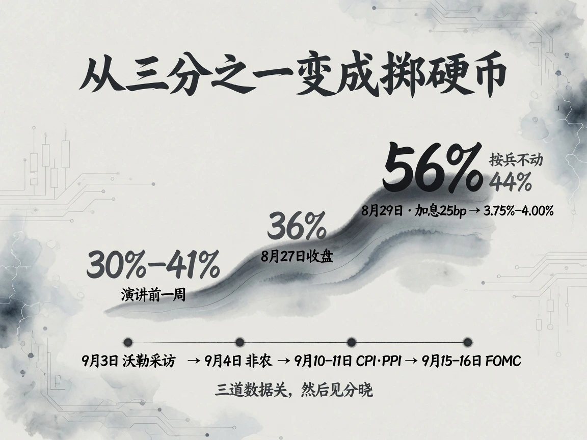 市场重定价:9月加息概率从约36%升至56%,接近掷硬币