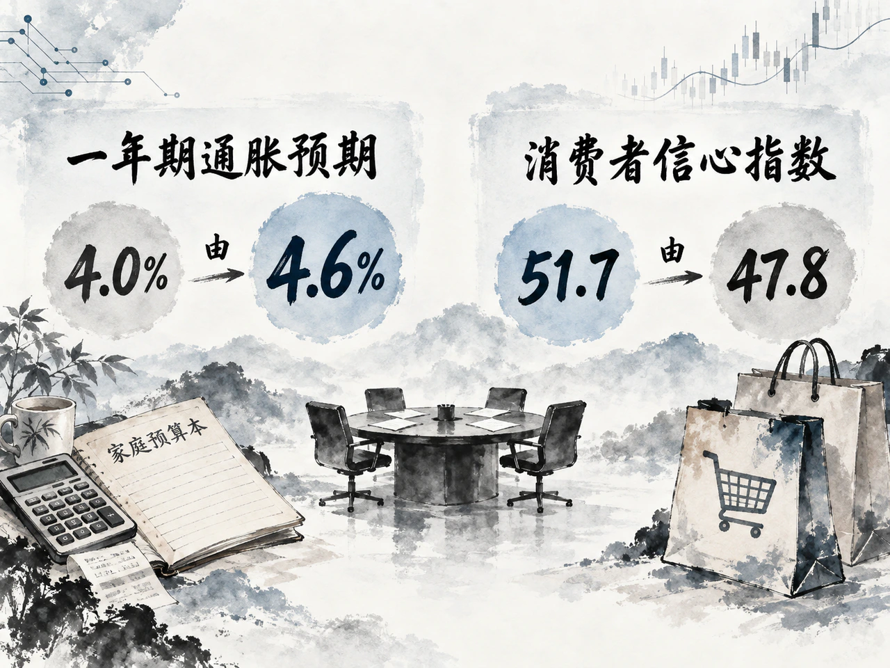 居民一年期通胀预期上升,消费者信心下降