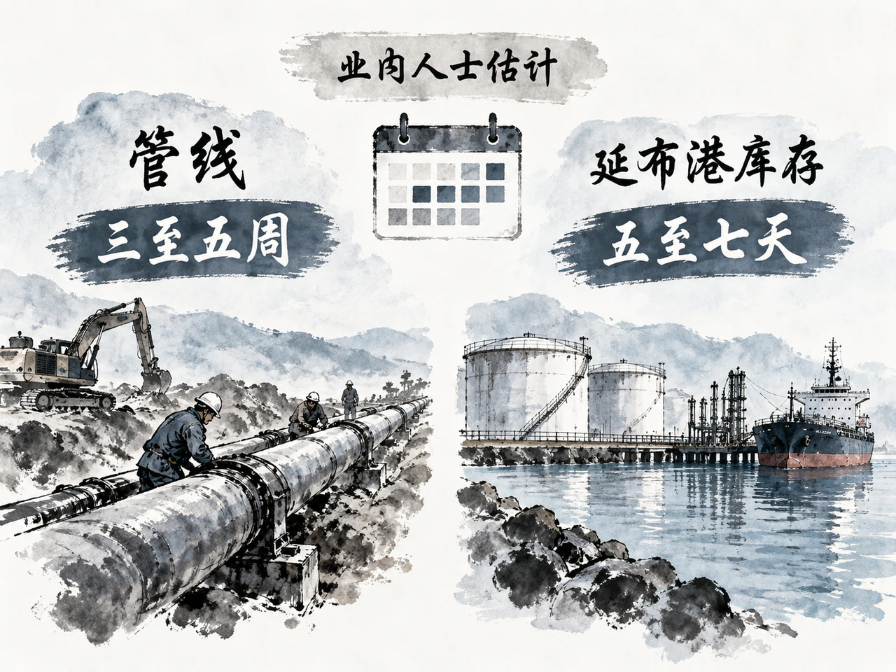 知情人士估计，管线修复时间可能长于延布港库存支持出口的时间