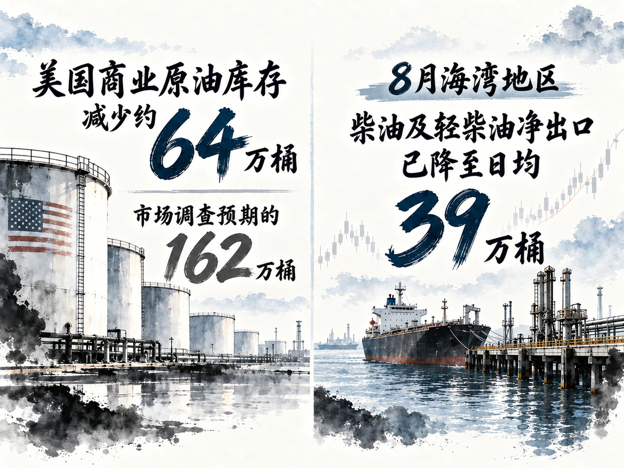 美国去库小于预期，海湾柴油出口仍低