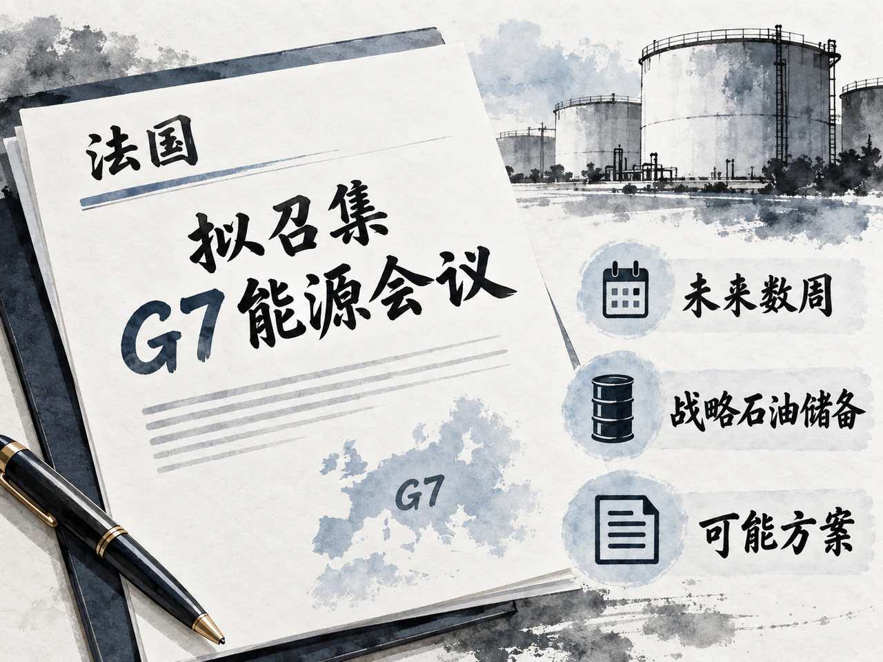 法国拟在未来数周召集G7能源会议,讨论释放战略石油储备的可能方案。