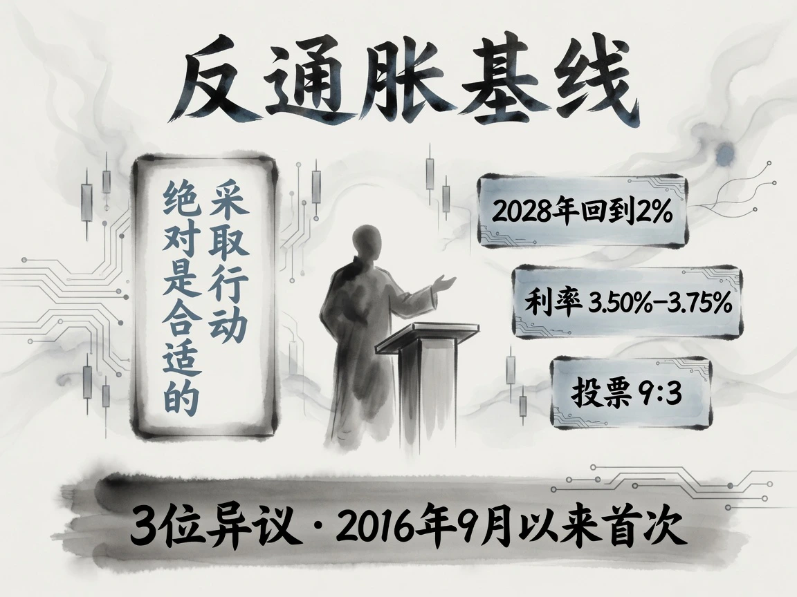 威廉姆斯重申反通胀基线,2028年回到2%,利率3.50%-3.75%,投票9比3