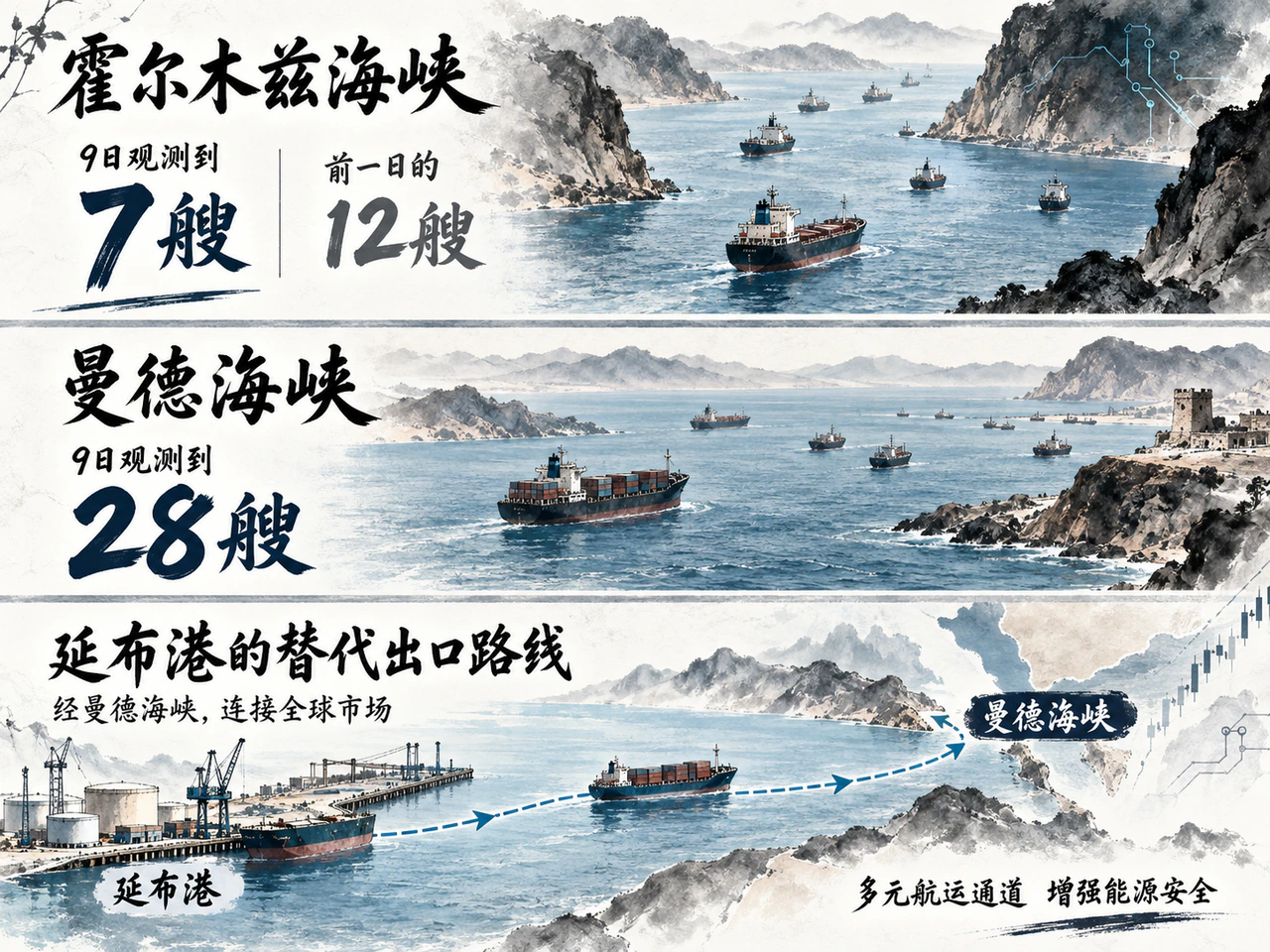 海峡运输收缩，替代出口提供缓冲