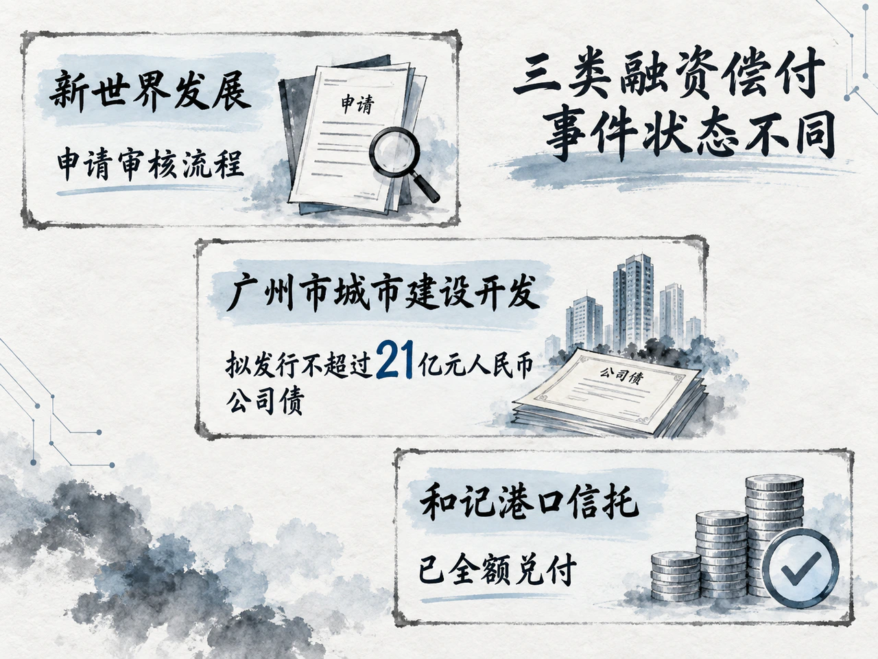 新世界REIT仍处申请审核阶段,越秀旗下公司拟发人民币公司债,和记港口到期票据已兑付。