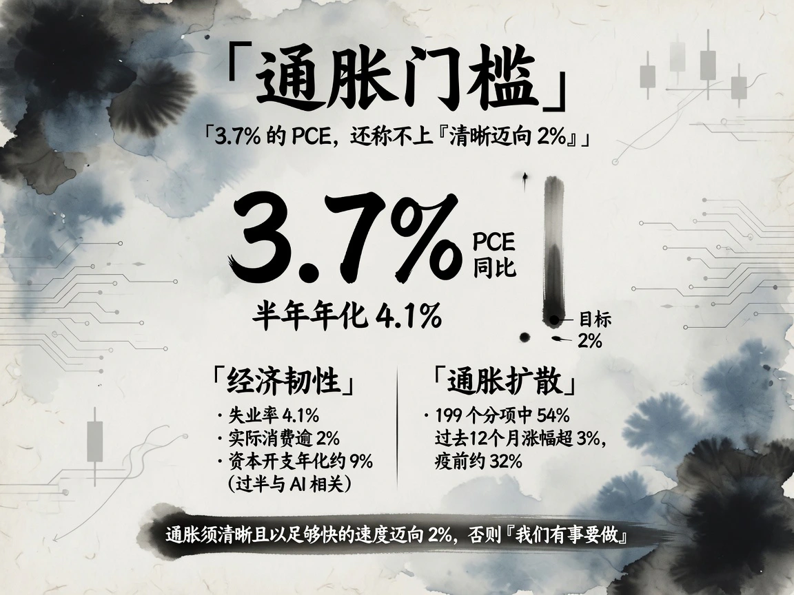 通胀门槛:PCE同比3.7%、半年年化4.1%,仍远于2%目标