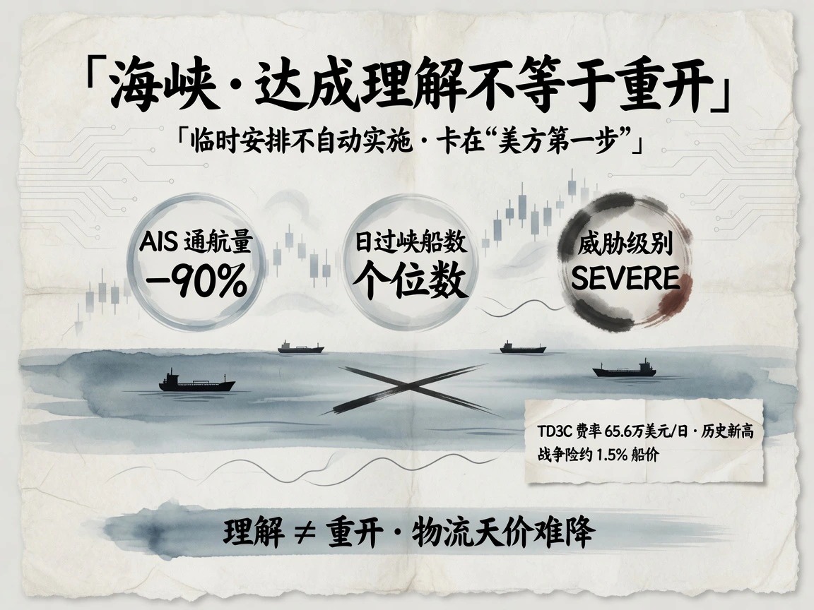 海峡达成理解不等于重开，AIS通航量较战前低约90%，TD3C费率创历史新高