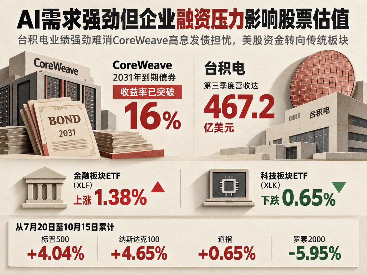 AI业务增长与融资成本上升并存，股票行业表现分化