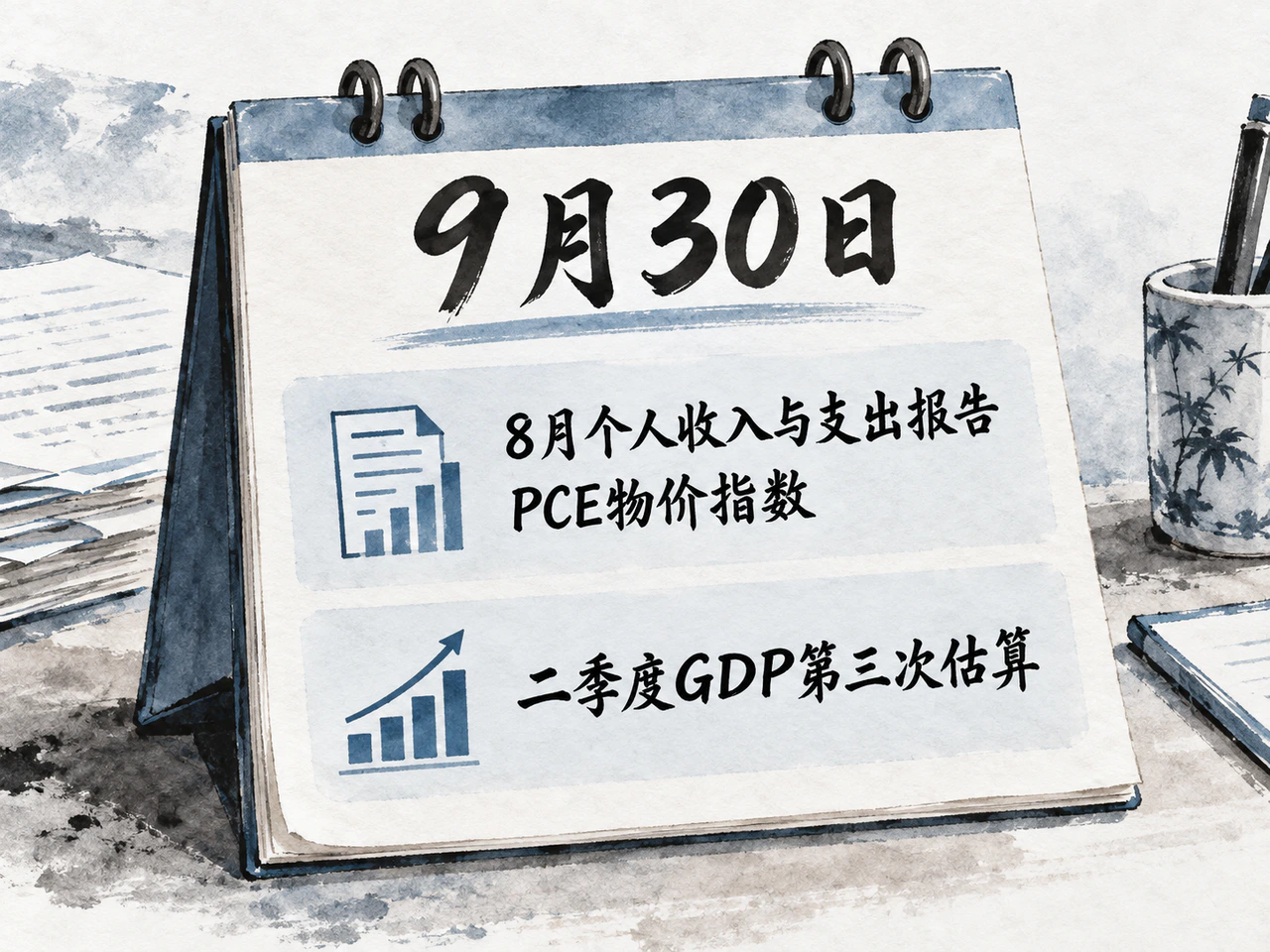 9月30日将公布8月个人收入与支出及二季度GDP第三次估算。