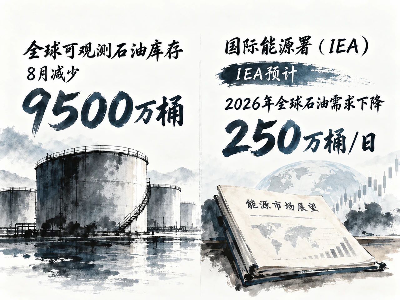 IEA报告全球库存下降,并预计全年需求收缩。