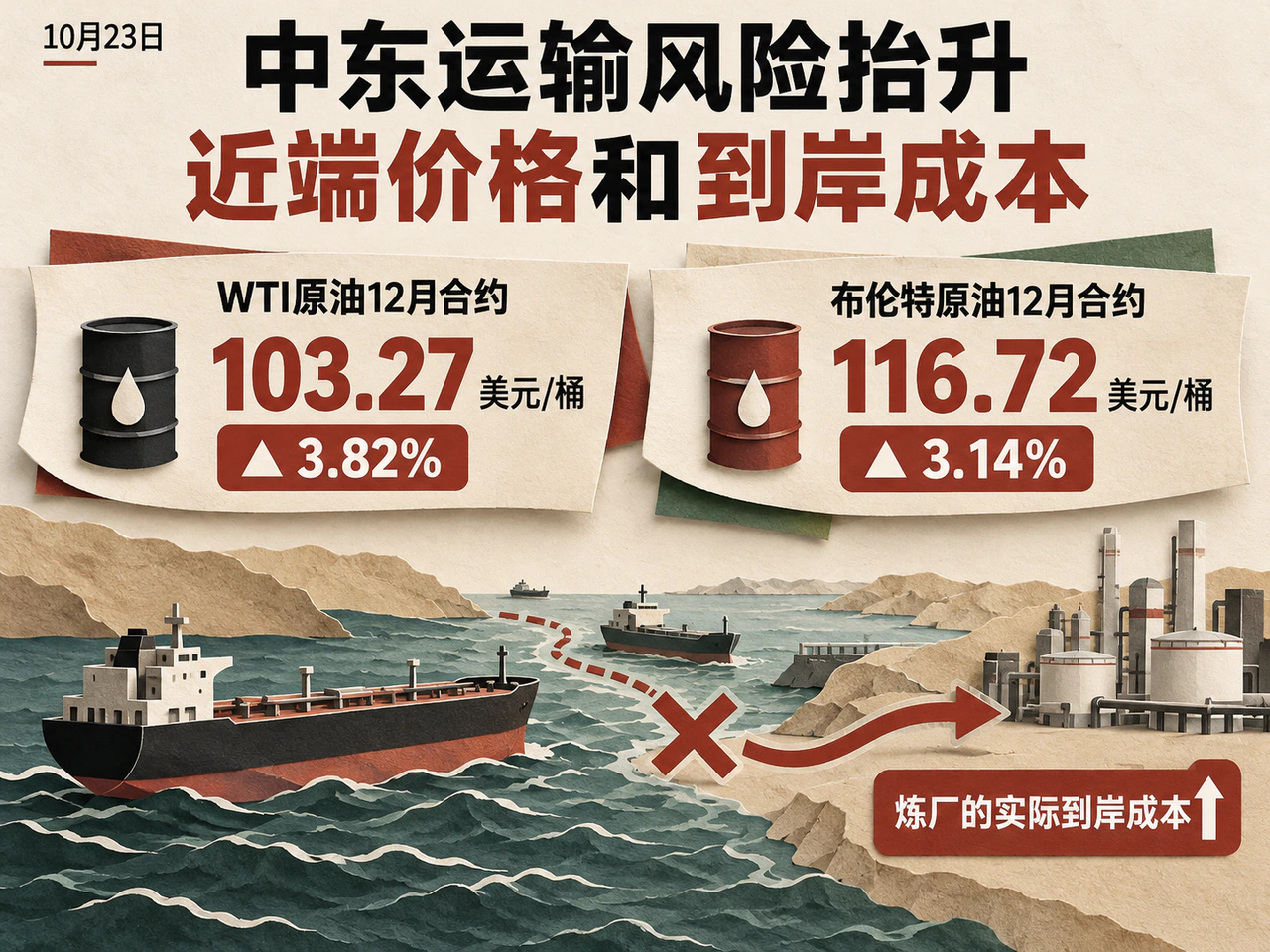 December WTI and Brent settlements amid transport risk