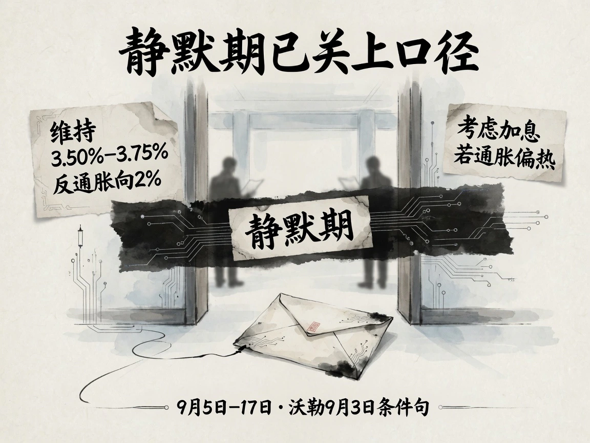 政策沟通:本轮静默期为9月5日至17日;沃勒将维持利率或考虑加息与后续通胀表现相联系