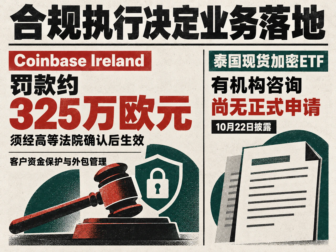 Coinbase Ireland safeguarding fine and Thai ETF application status