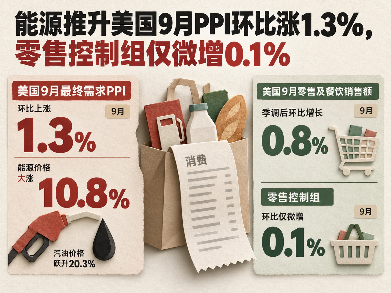 能源推升生产价格，名义零售和控制组表现分化