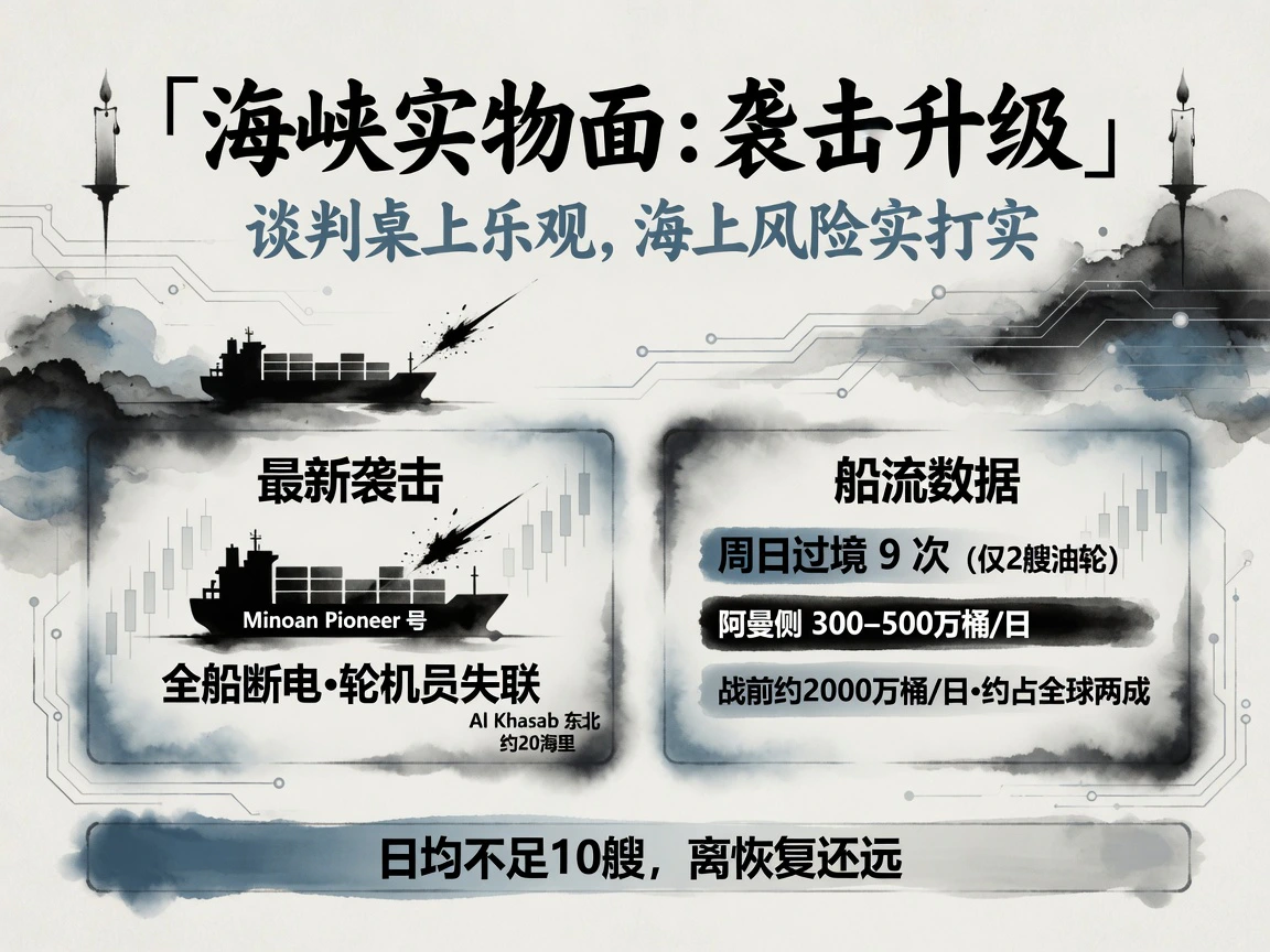 海峡实物面：Minoan Pioneer号遭袭全船断电，周日过境仅9次