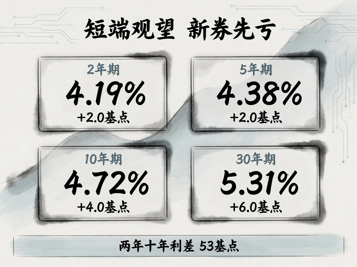 美债短端观望、新券二级先亏:2年4.19%、10年4.72%、30年5.31%