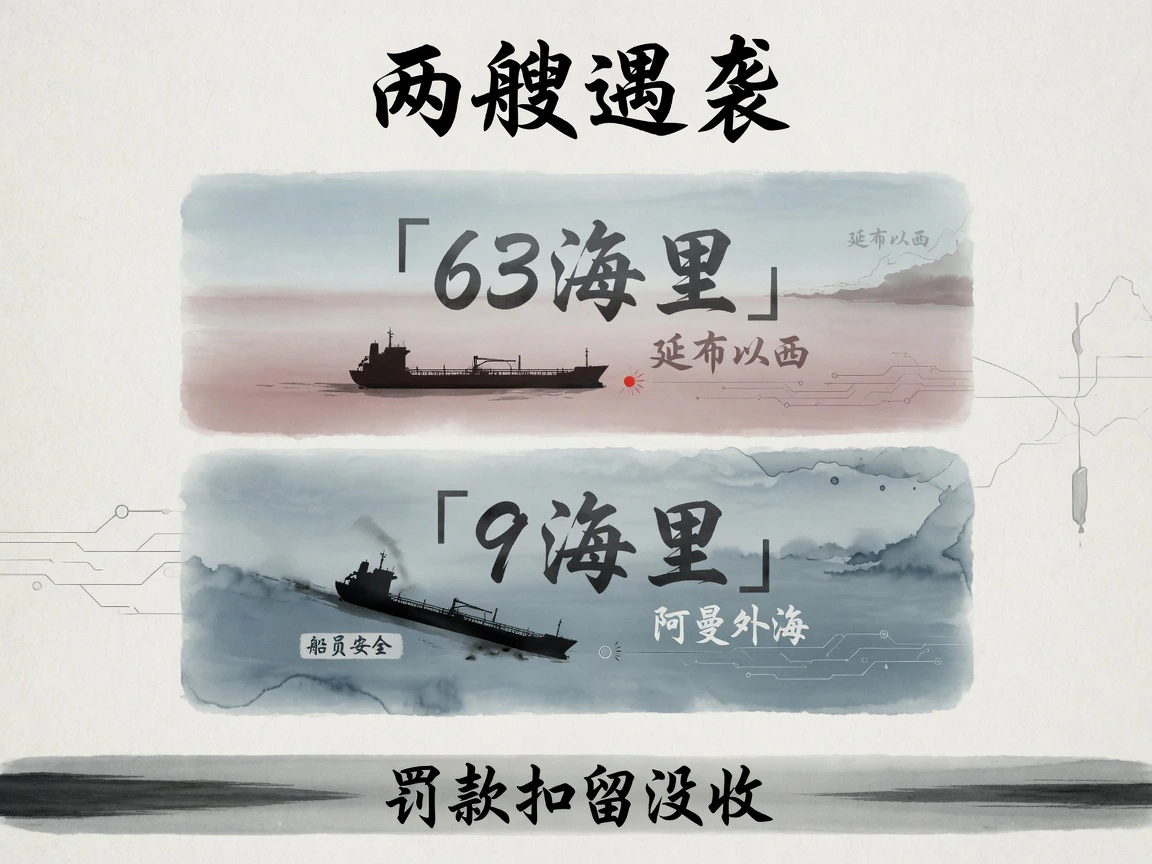 两艘油轮先后遇袭:延布以西63海里起火,阿曼外海9海里失去动力,罚款扣留没收