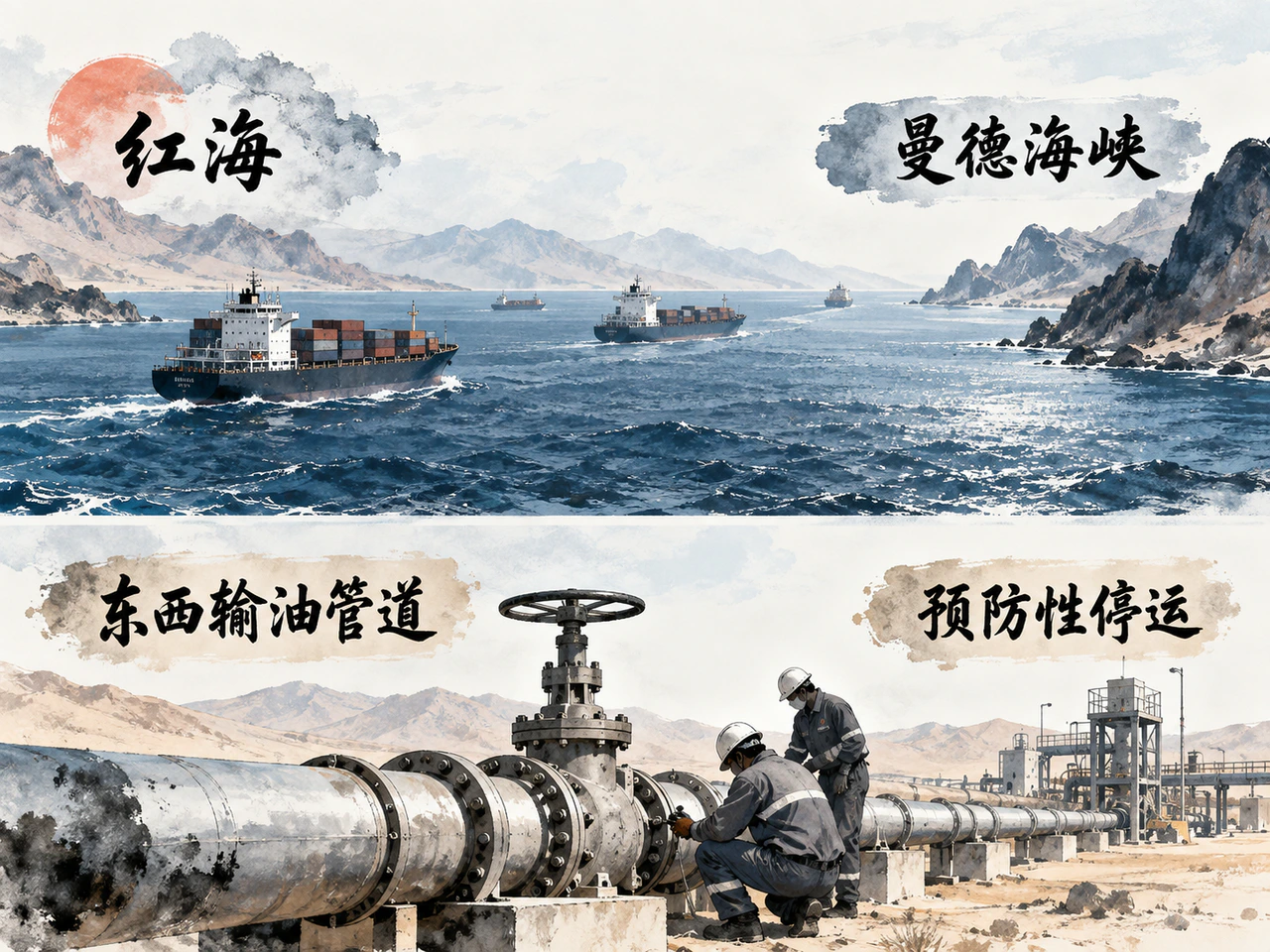 海上航段与陆上管道同时承压