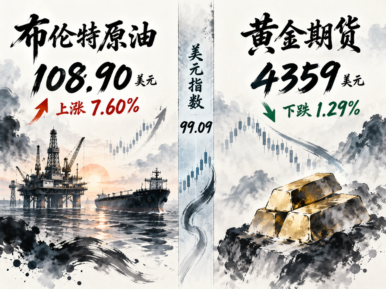 原油上涨、黄金回落,供应风险与利率成本对两类资产的影响不同