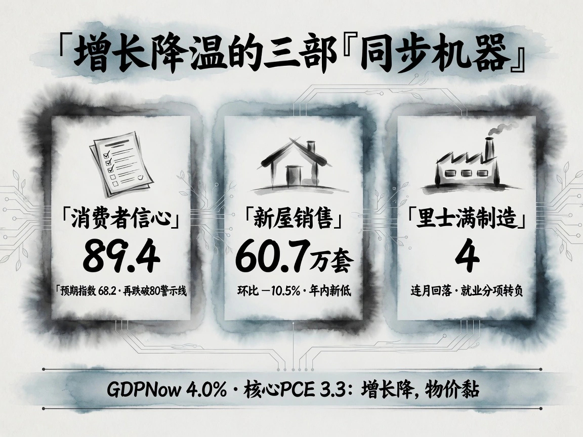 增长降温三数据:消费者信心89.4、新屋销售60.7万套、里士满制造指数4