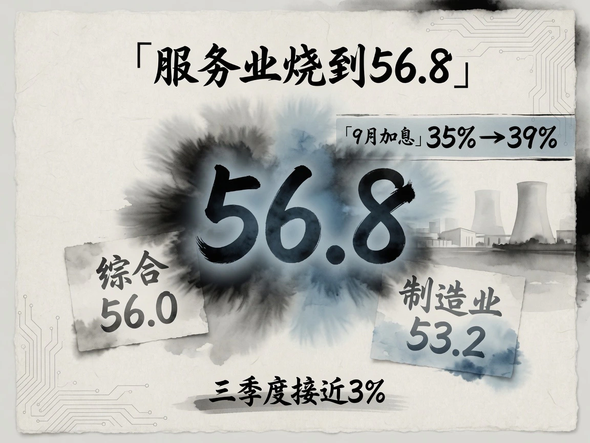 八月闪现PMI：服务业56.8、综合56.0、制造业53.2；9月加息概率从约35%抬到39%