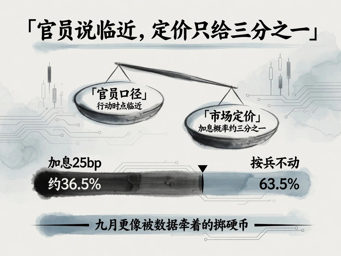 政策预期：官员说临近，市场加息定价约36.5%，九月更像掷硬币