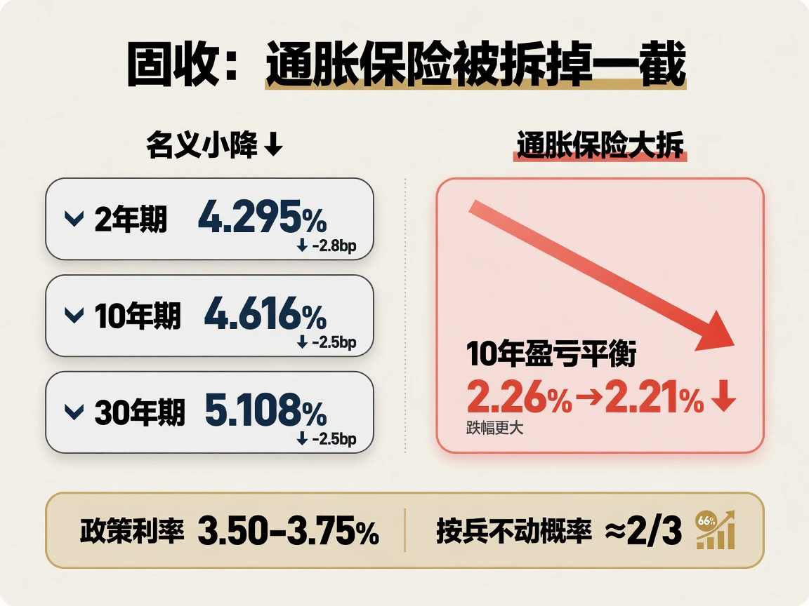 名义收益率小幅下行,盈亏平衡通胀率回撤更大