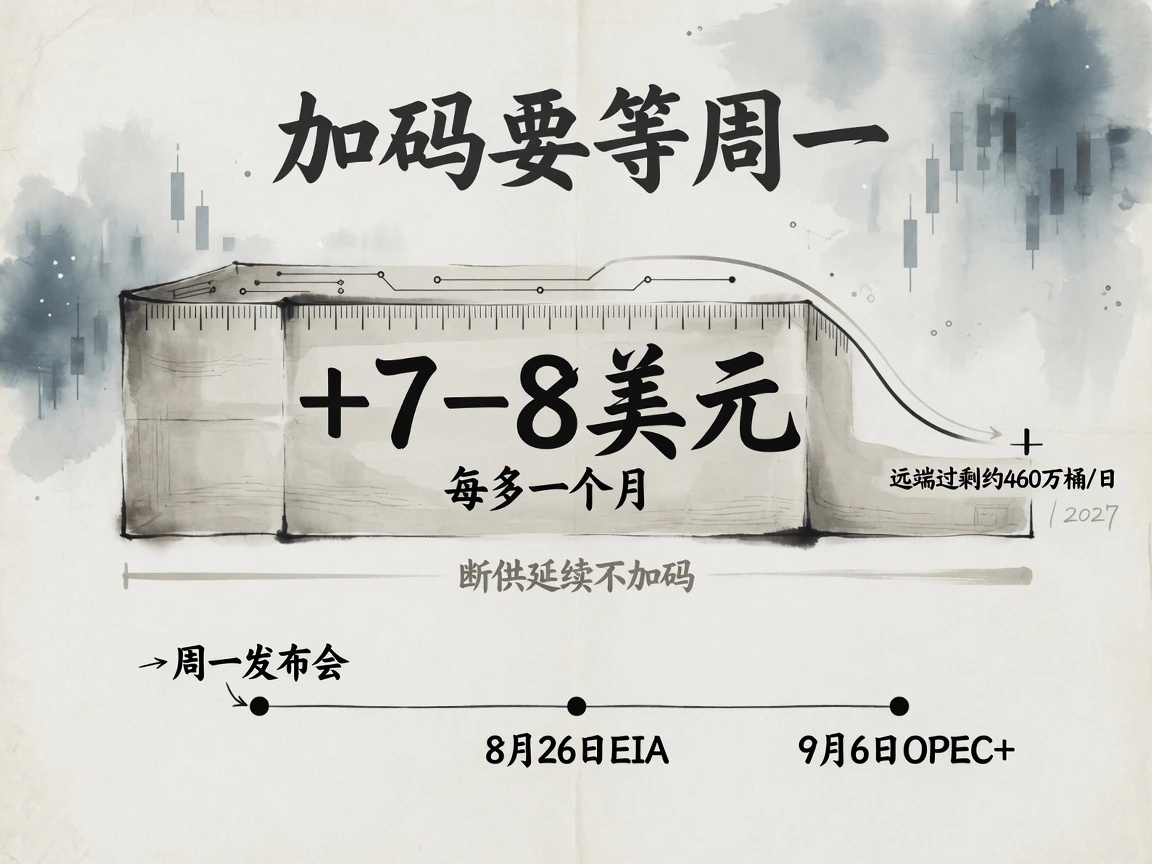 断供每多一个月油价加7–8美元,验证点:周一发布会、8月26日EIA、9月6日OPEC+