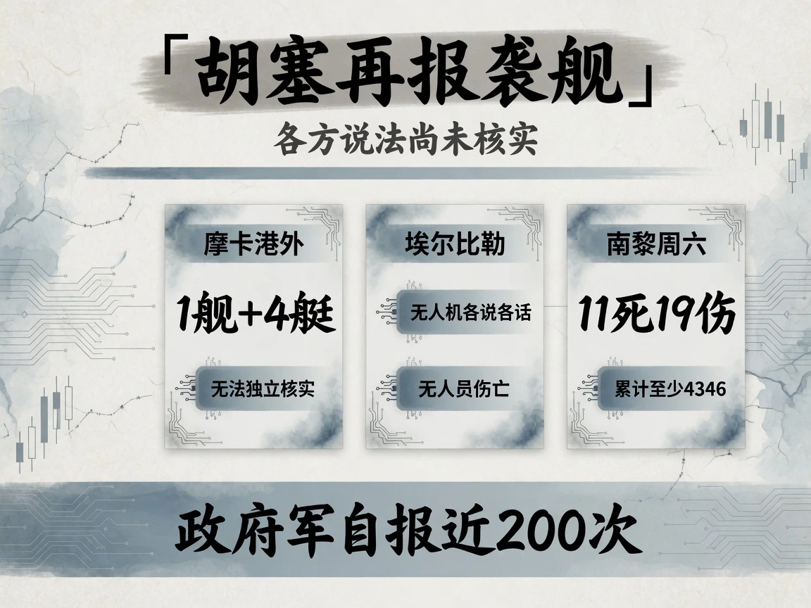 胡塞称袭1舰加4艇;埃尔比勒无人机无伤亡;南黎周六11死19伤;3月2日以来累计至少4346死