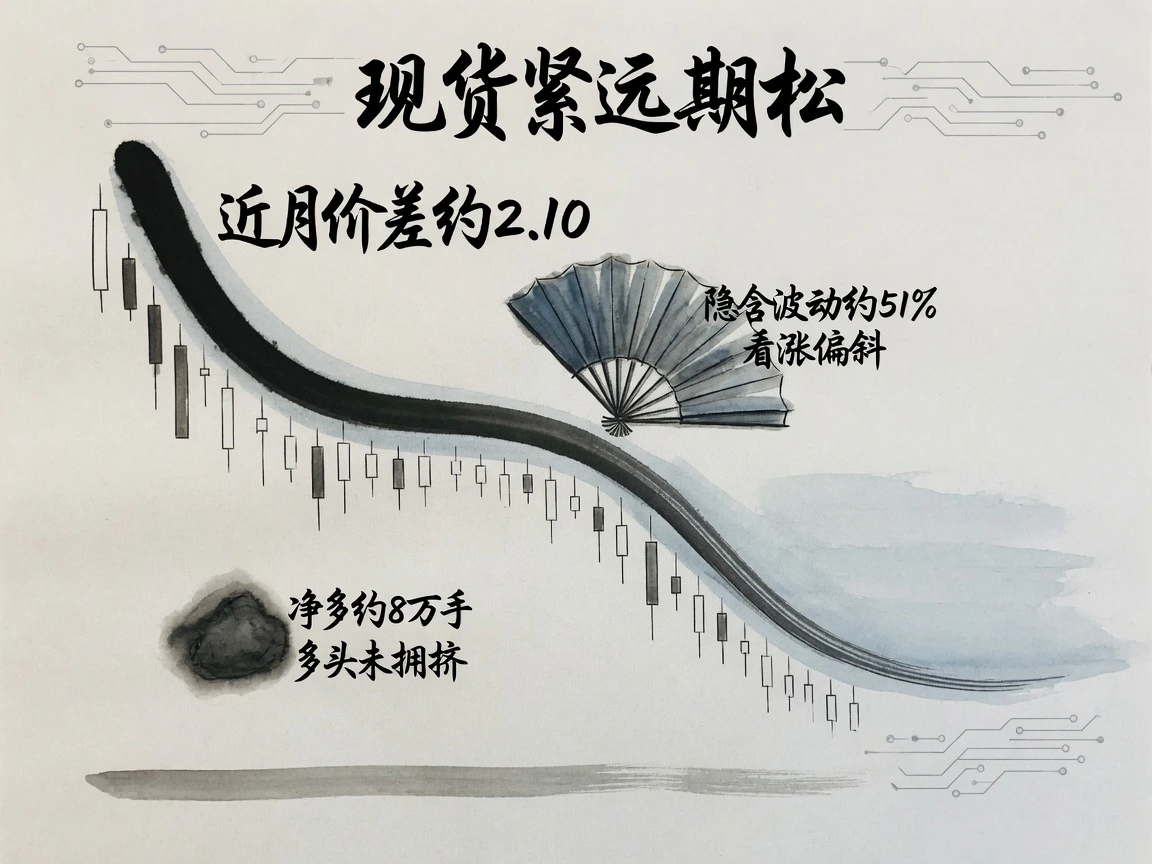近月价差约2.10、隐含波动约51%、管理基金净多约8万手