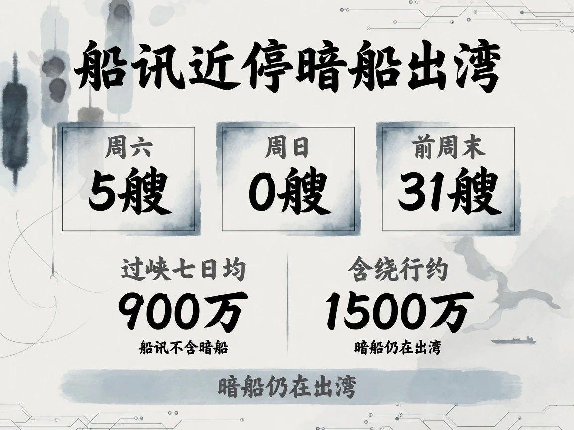 周末过峡周六5艘、周日零艘，暗船仍在出湾