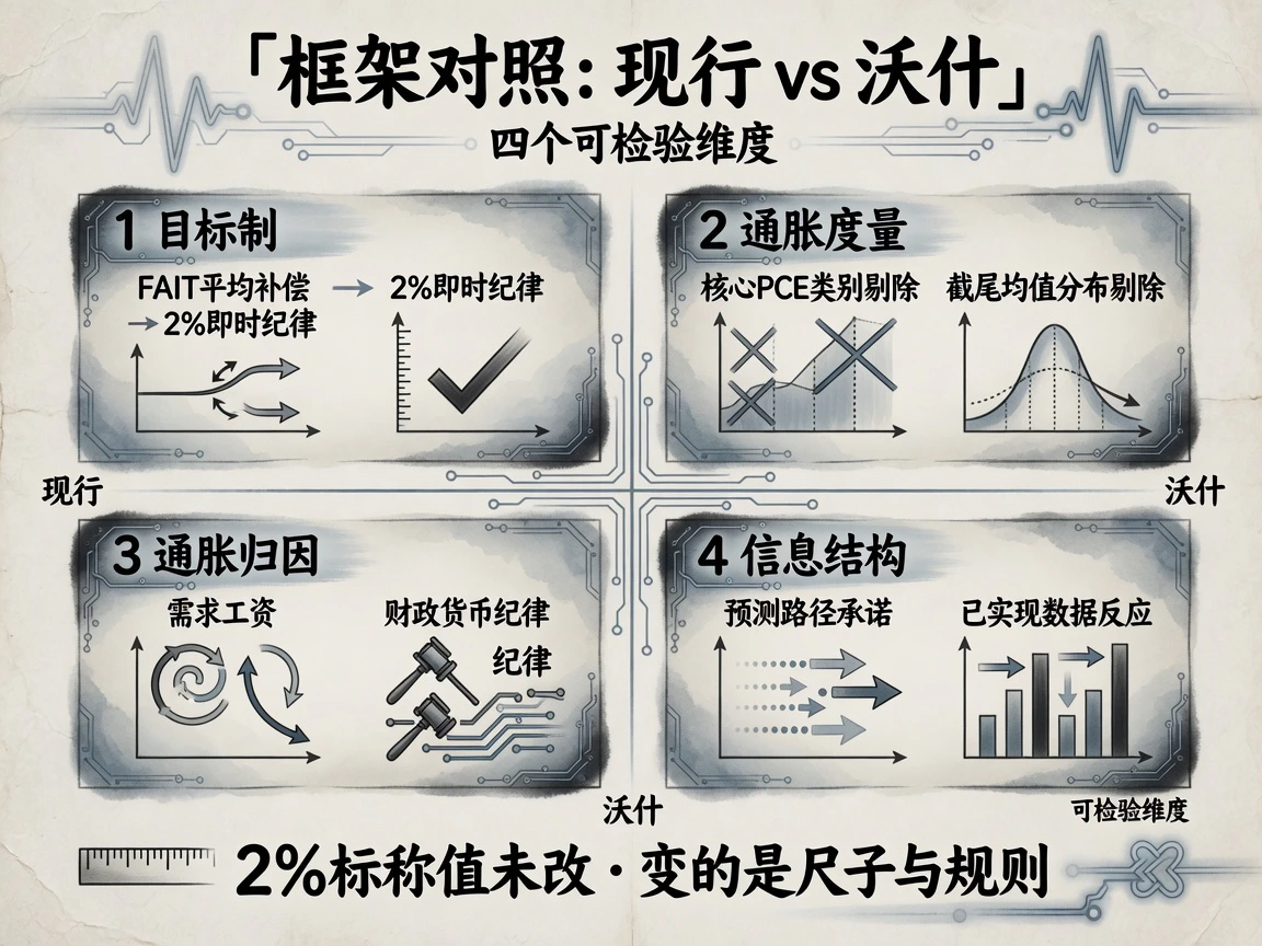 框架对照:现行方式vs沃什主张