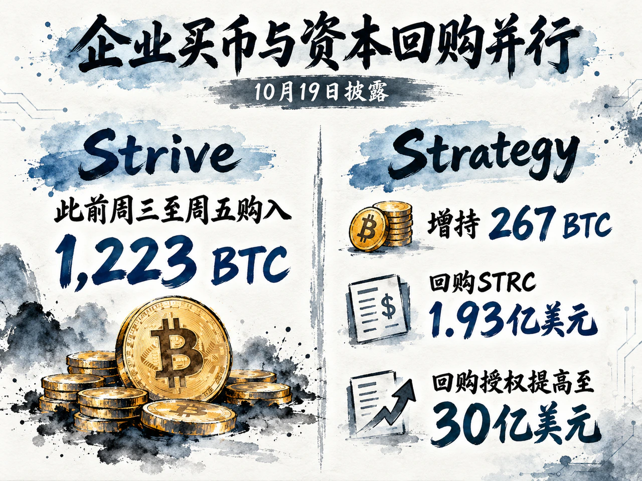 Strive and Strategy Bitcoin purchases alongside STRC repurchases.