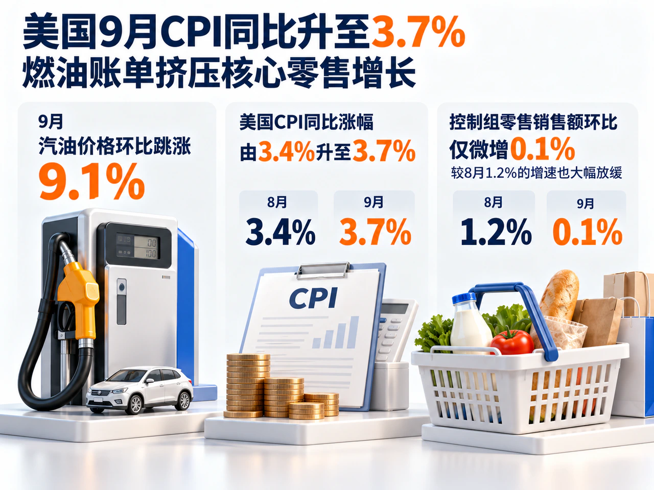 美国能源涨价与核心零售增长放缓