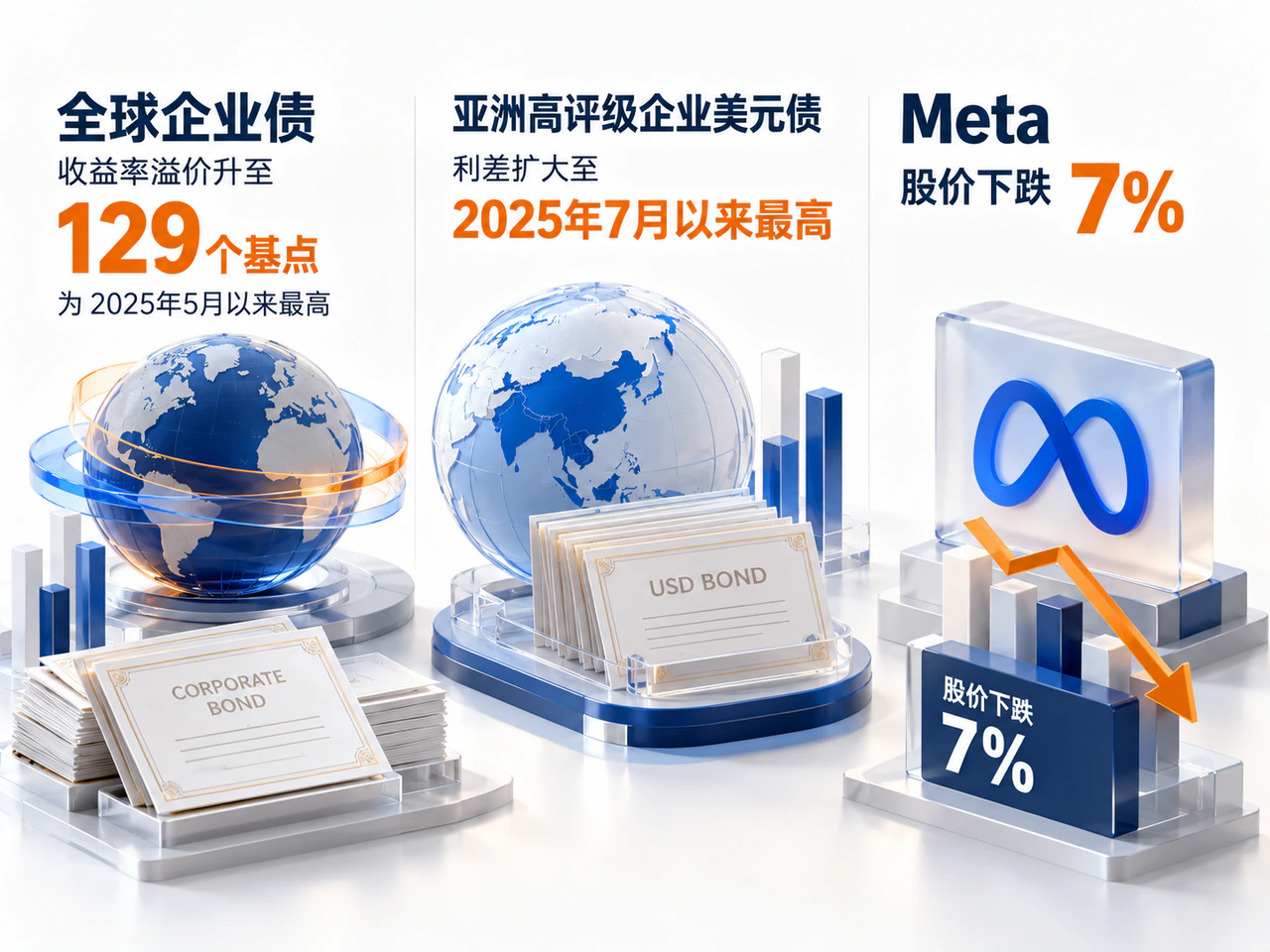 Global and Asian corporate-credit pressure alongside Meta’s 7% share-price decline