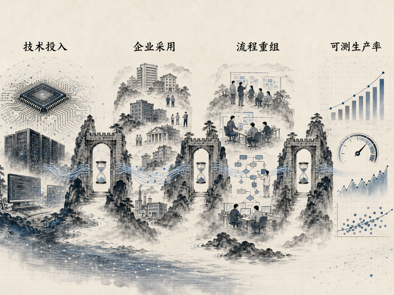 旧金山联储AI生产率证据链图