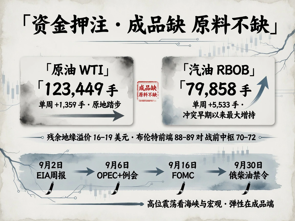 资金押注成品缺原料不缺，RBOB汽油净多单周猛增5533手，未来多道关口