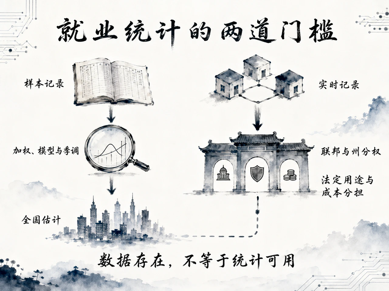 样本推算与实时记录整合的制度约束