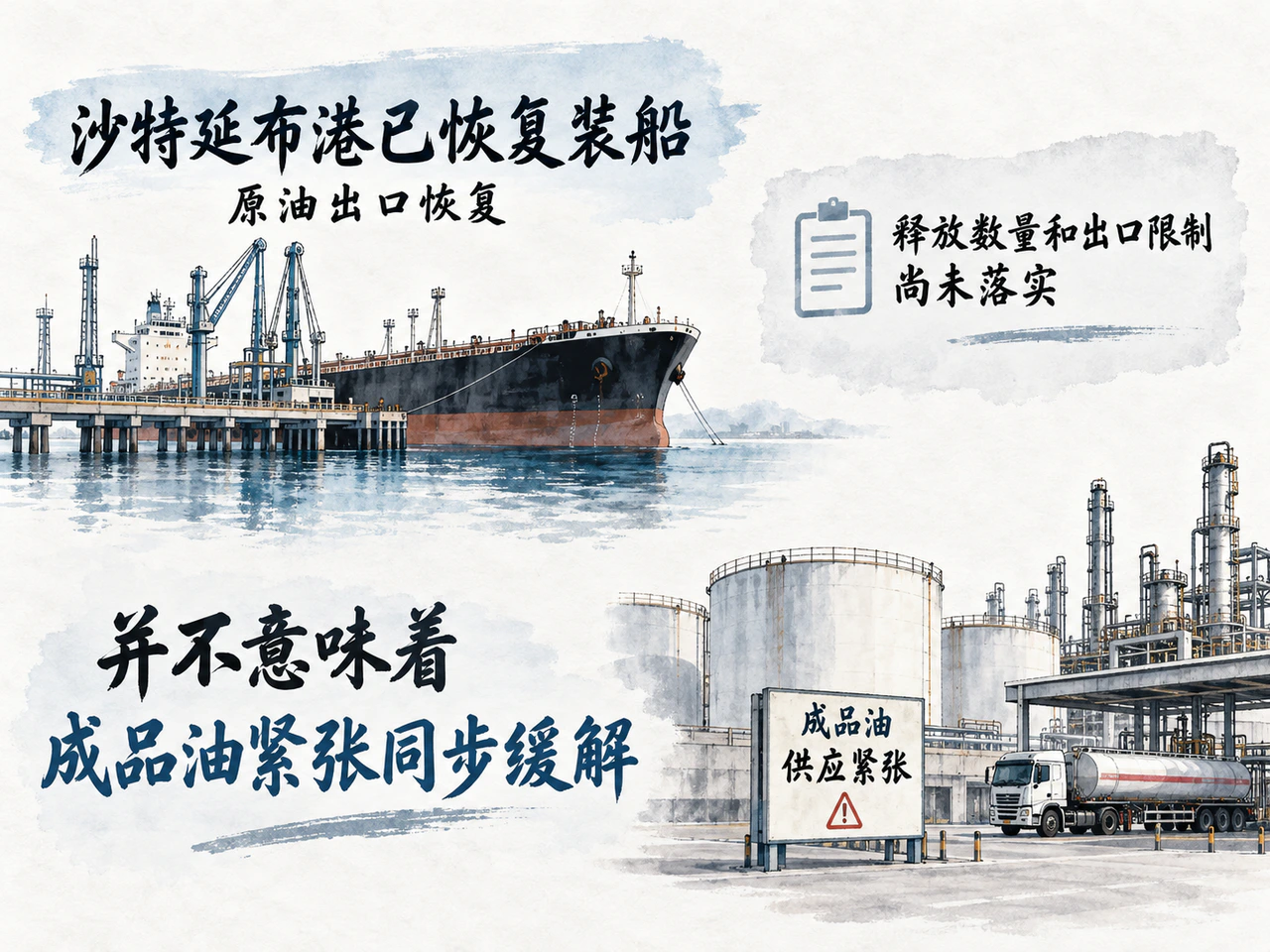 原油出口恢复与成品油供应紧张并存。