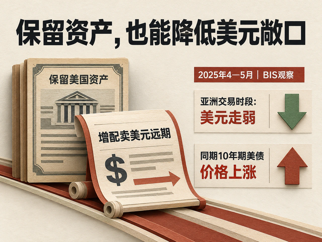 Retaining U.S. assets while selling dollar forwards can weaken the dollar as Treasuries rise.