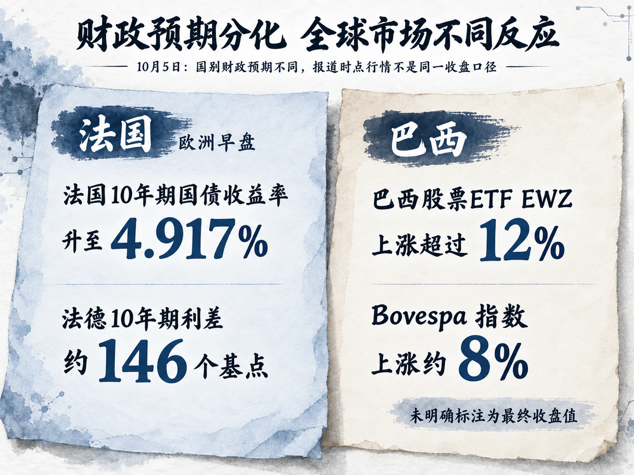 法国债券压力与巴西股市上涨的国别差异