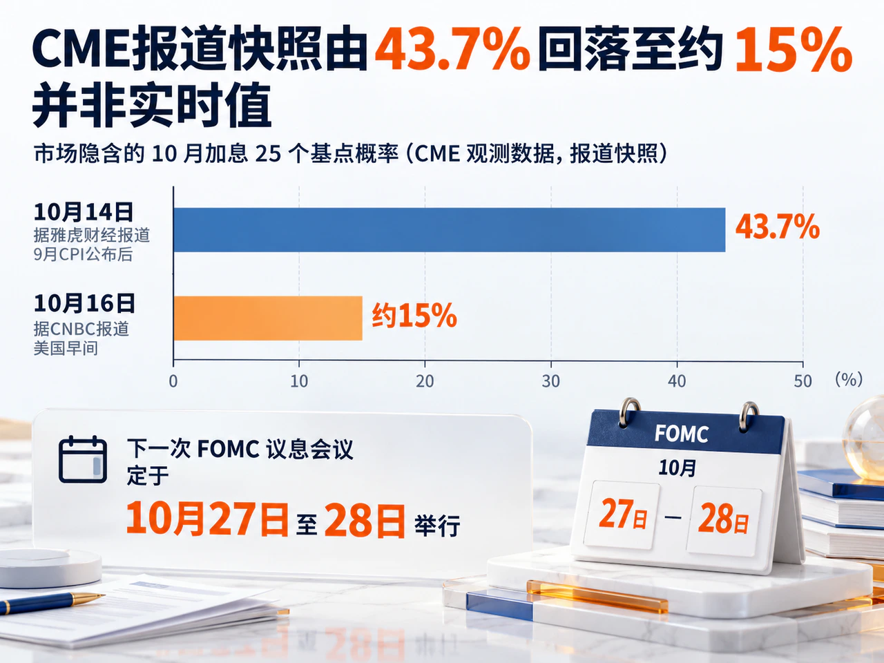 10月加息概率在两次报道快照间回落