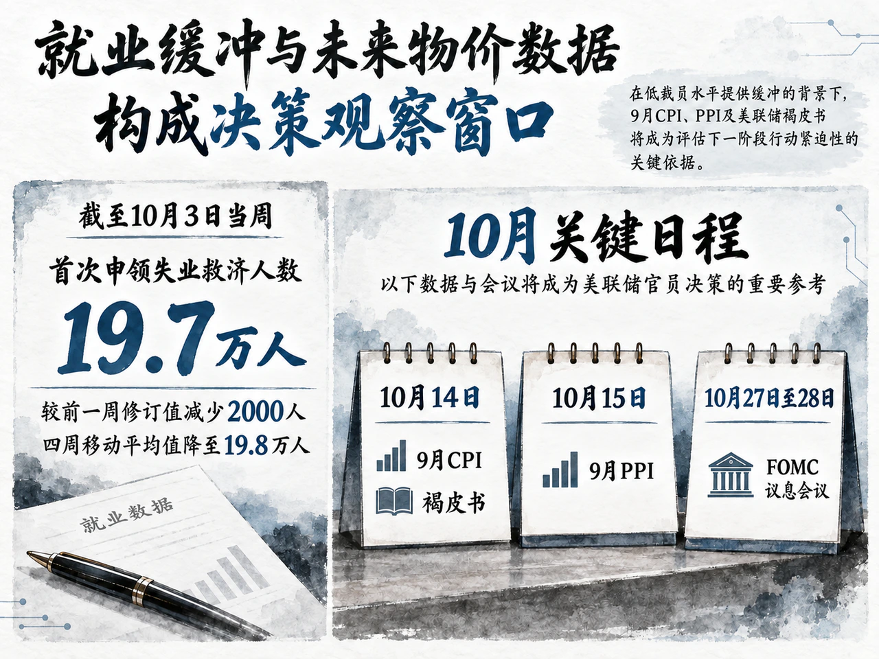 低位初请与10月价格数据、FOMC会议时间窗口