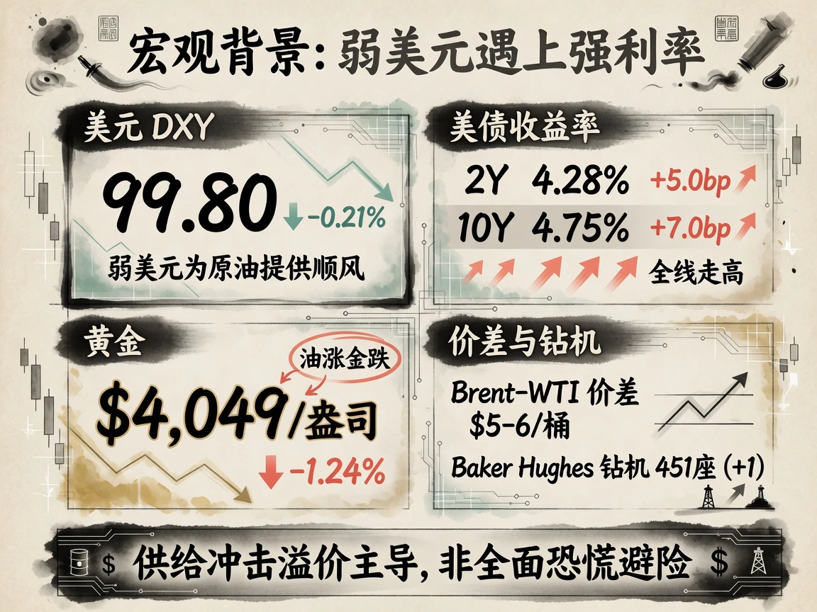 WTI近月86.80美元 vs 12月77.81美元,近远月价差接近9美元/桶,OVX 63.04危机级