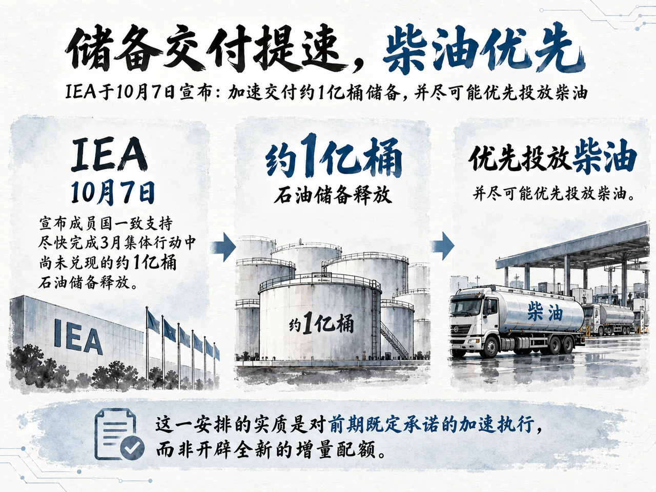 储备交付提速，柴油优先