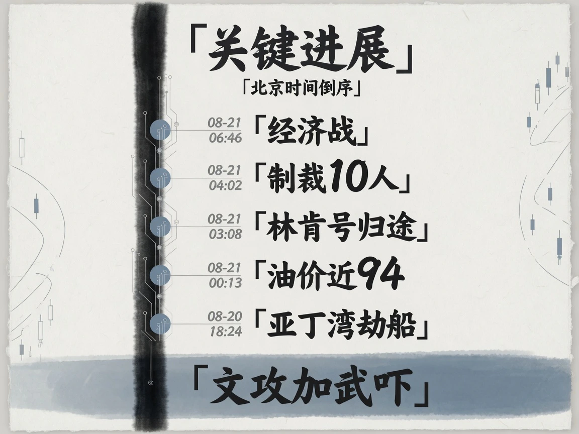 24小时关键进展倒序：经济战、制裁10人、林肯号归途、油价近94、亚丁湾劫船
