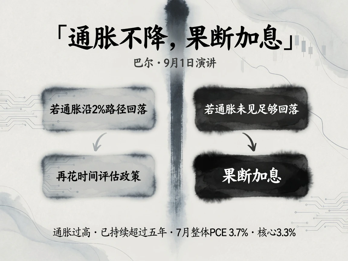 权威发声:巴尔的「果断加息」条件句——通胀回落则再评估、顽固则果断加息 左右对比图