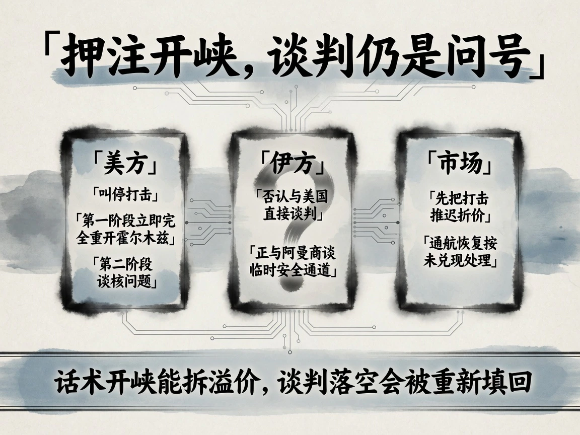 特朗普叫停对伊打击、押注重开霍尔木兹,伊方否认直接谈判,三方口径并排,谈判仍是问号